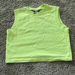 Nike lime Green Athletic cropped muscle tank top XS used